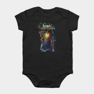 Fairy Door Watercolor 3 Come Through Baby Bodysuit